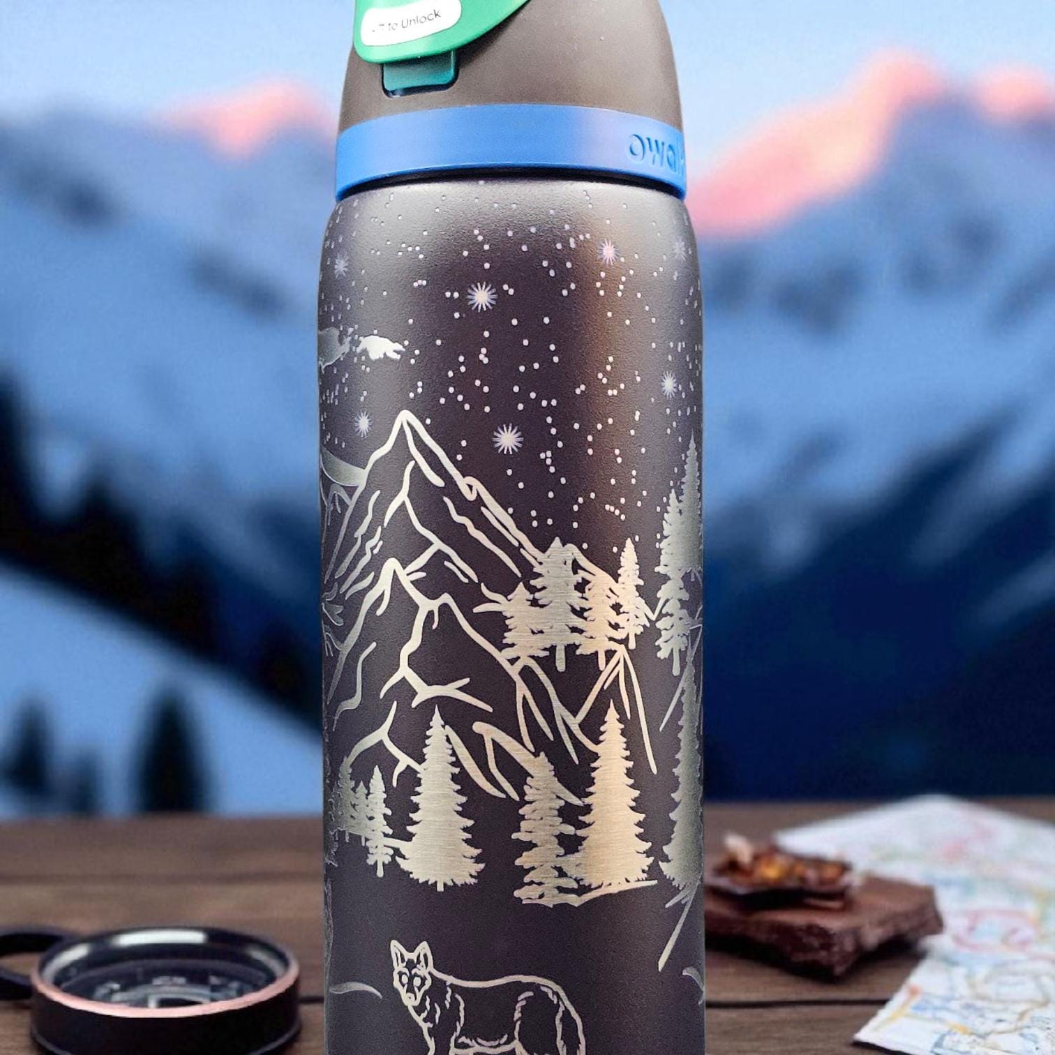Wolf Engraved Owala Bottle: Custom Freesip, Sway, Smooth Sip