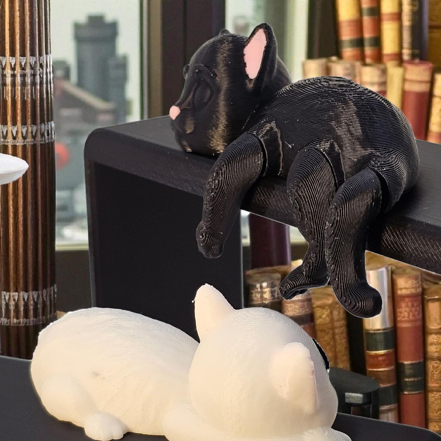 Sleeping Kitty Shelf Sitter: Unique Desk Decor 3D Printed