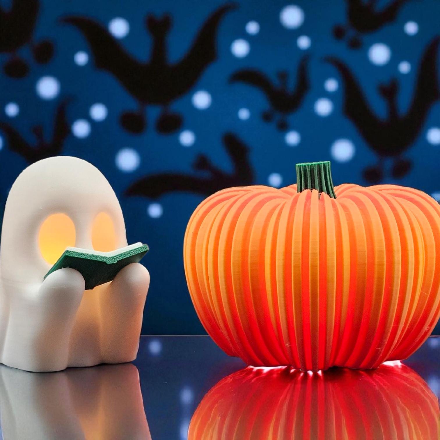 Ghost Reading book Shelf Sitter: Whimsical Office Decor 3D Printed