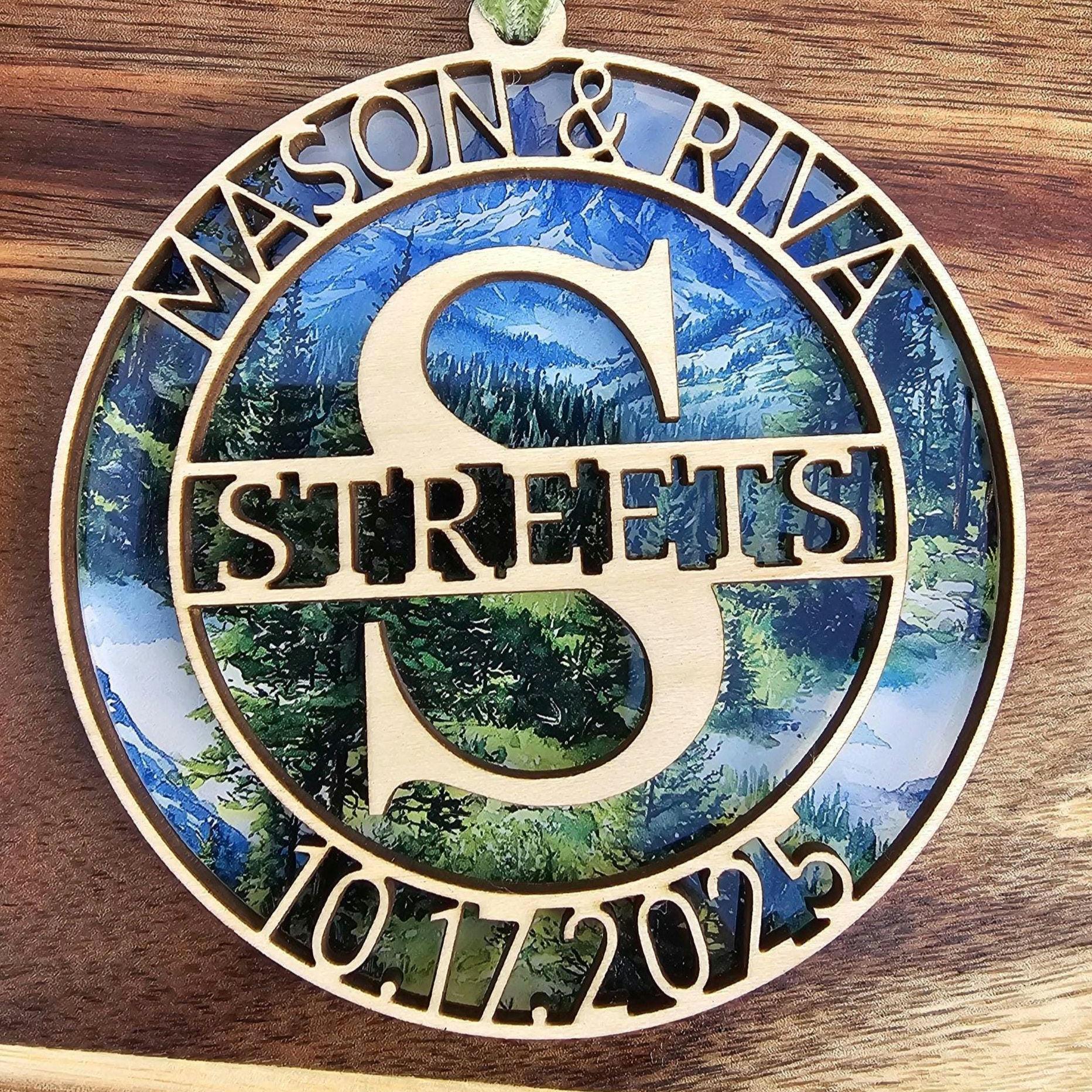 Personalized Wood Ornament – Custom Monogram Keepsake, Anniversary Gift