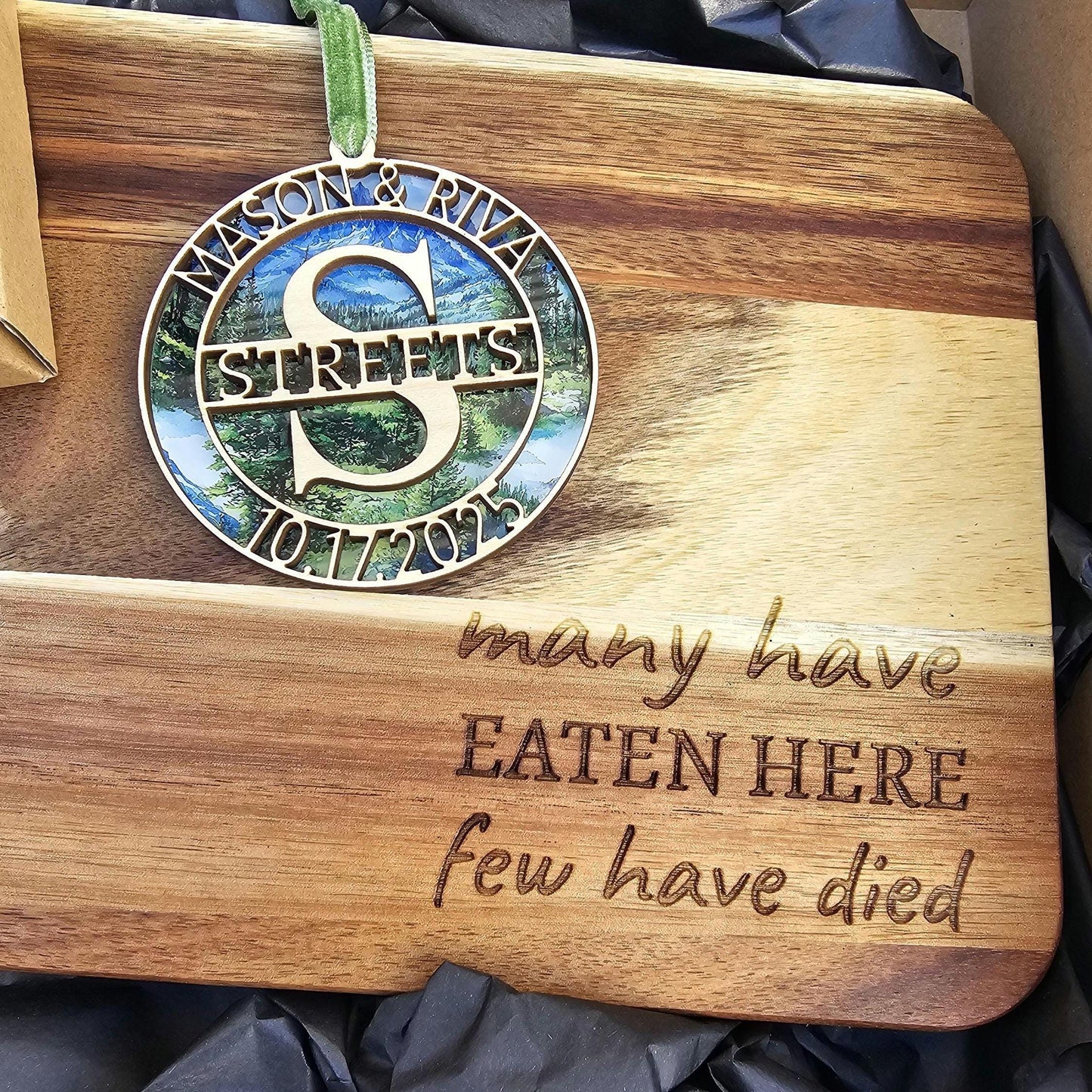 Personalized Wood Ornament – Custom Monogram Keepsake, Anniversary Gift