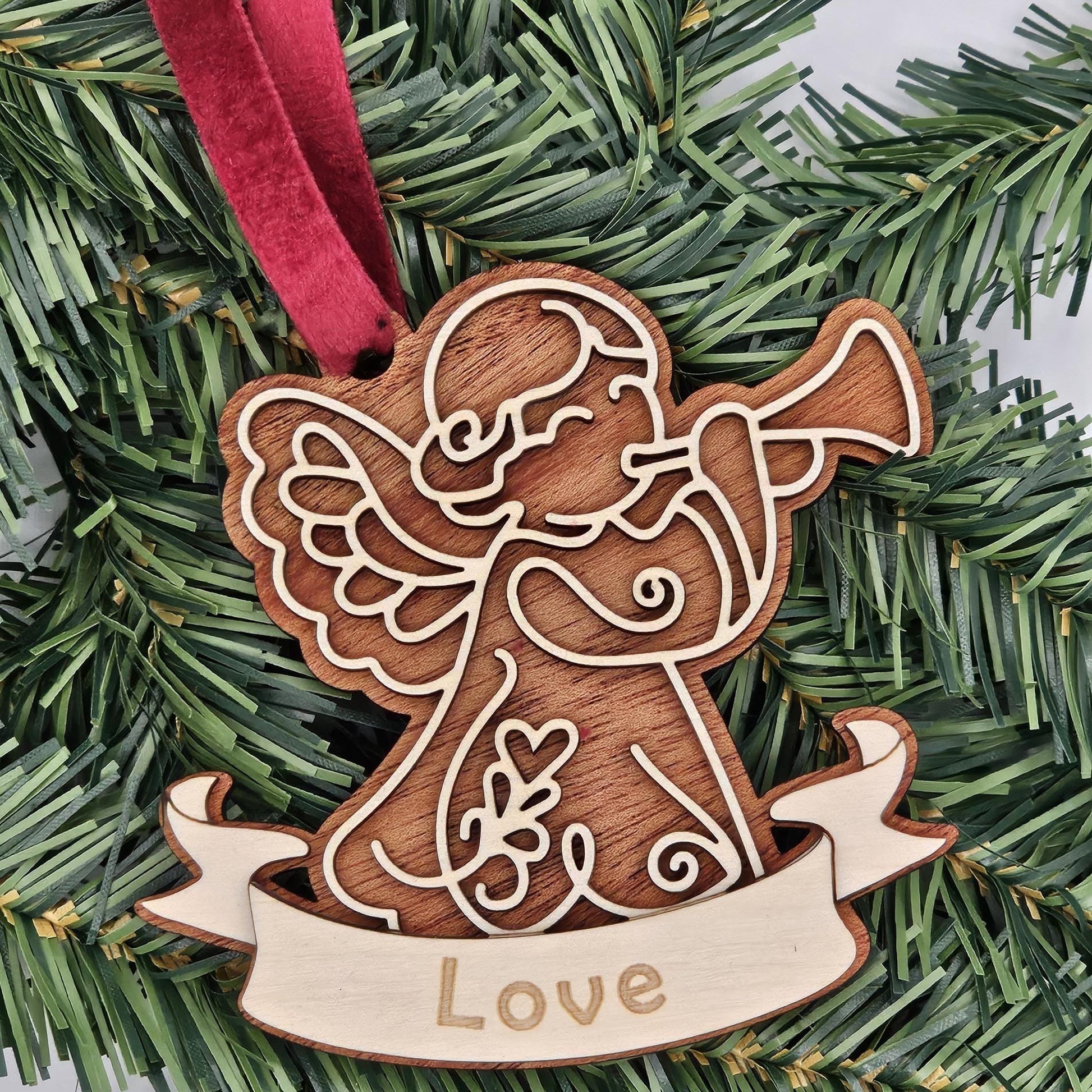 Mahogany & Maple Christmas Ornaments | Personalized Angel, Santa, Penguin, Polar Bear and More | Holiday Gift | Individual or Set