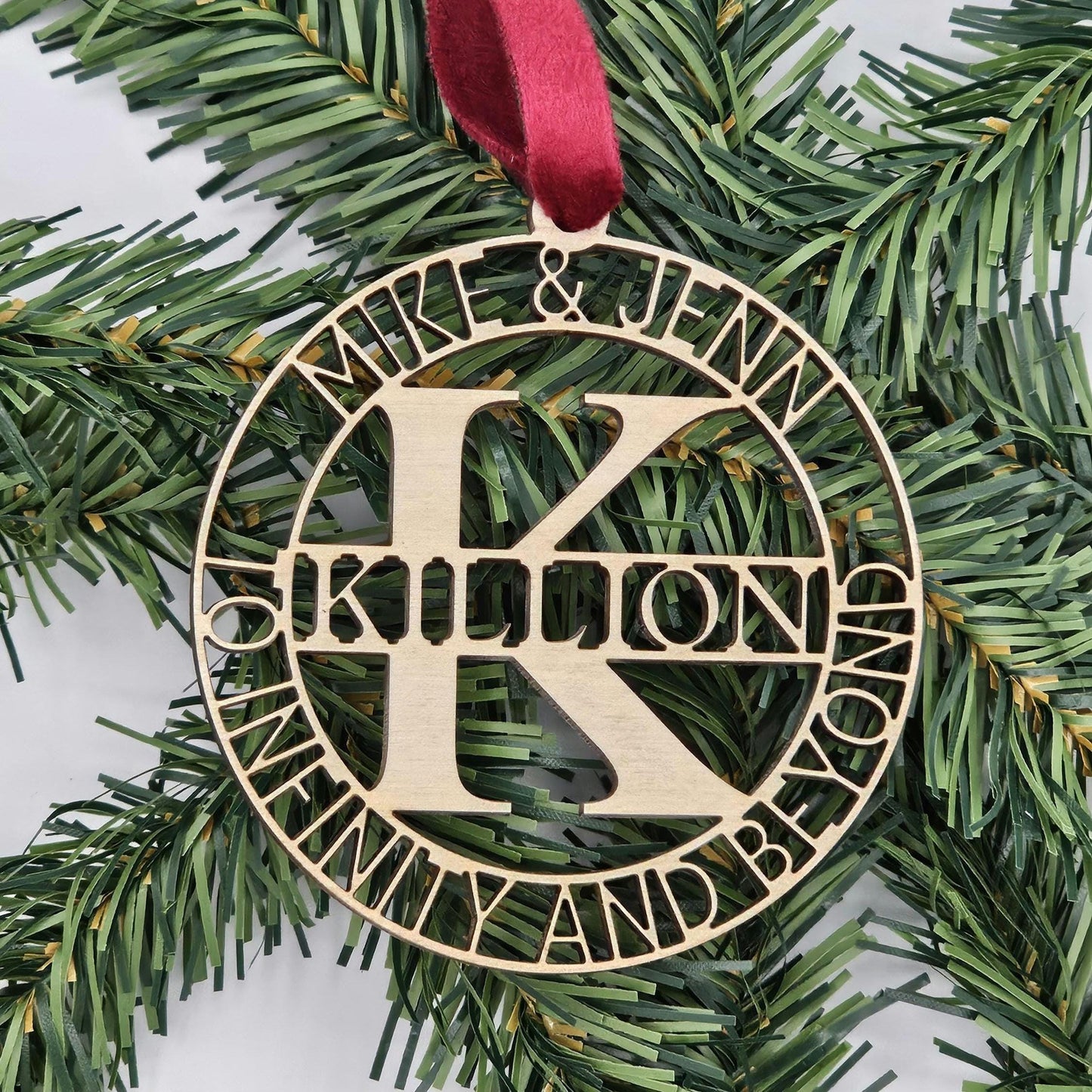 Personalized Wood Ornament – Custom Monogram Keepsake, Anniversary Gift