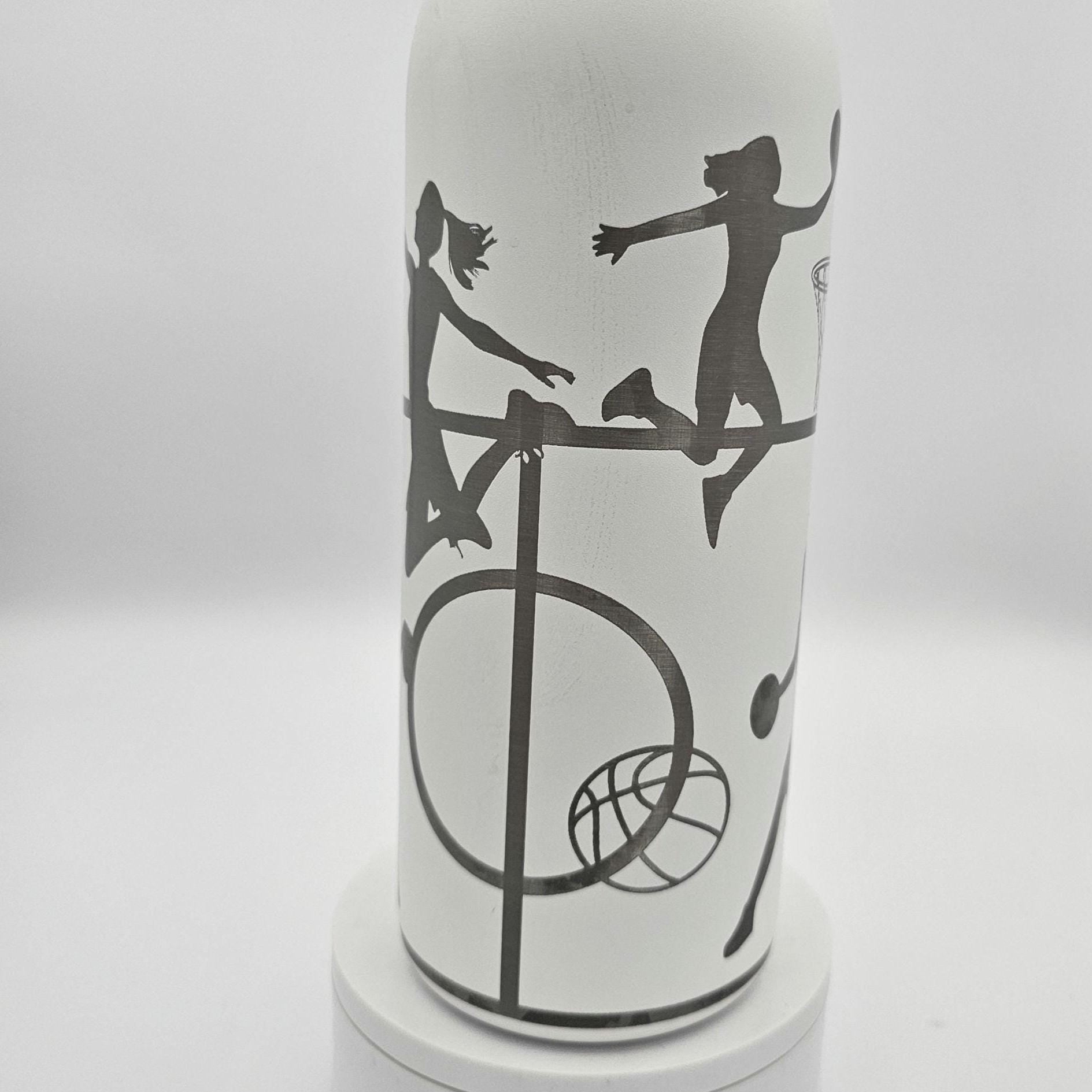 Basketball Engraved Owala Bottle | Female Silhouette Design | Custom Sports Gift | 24, 30, 32 & 40 oz Freesip or Sway Bottle