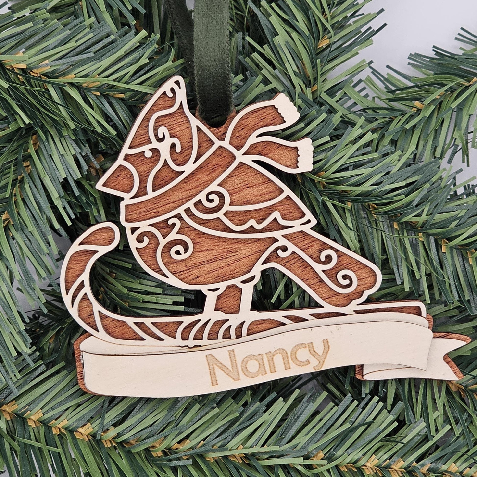 Mahogany & Maple Christmas Ornaments | Personalized Angel, Santa, Penguin, Polar Bear and More | Holiday Gift | Individual or Set