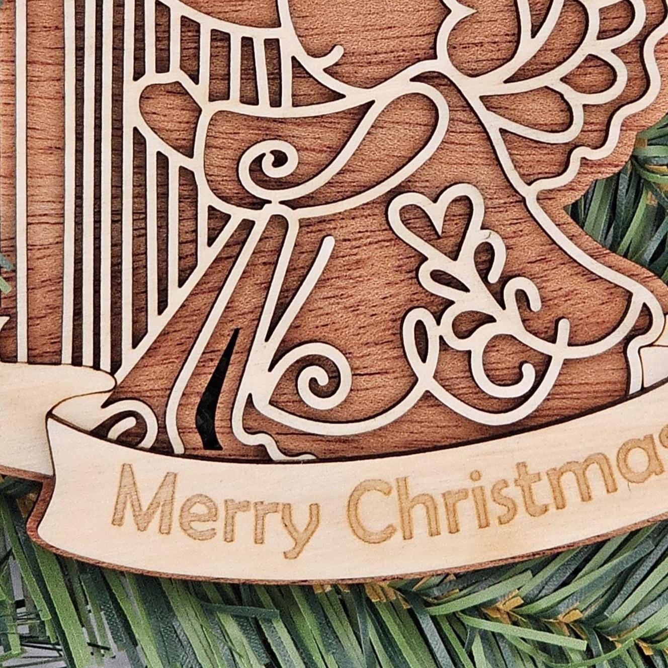 Mahogany & Maple Christmas Ornaments | Personalized Angel, Santa, Penguin, Polar Bear and More | Holiday Gift | Individual or Set