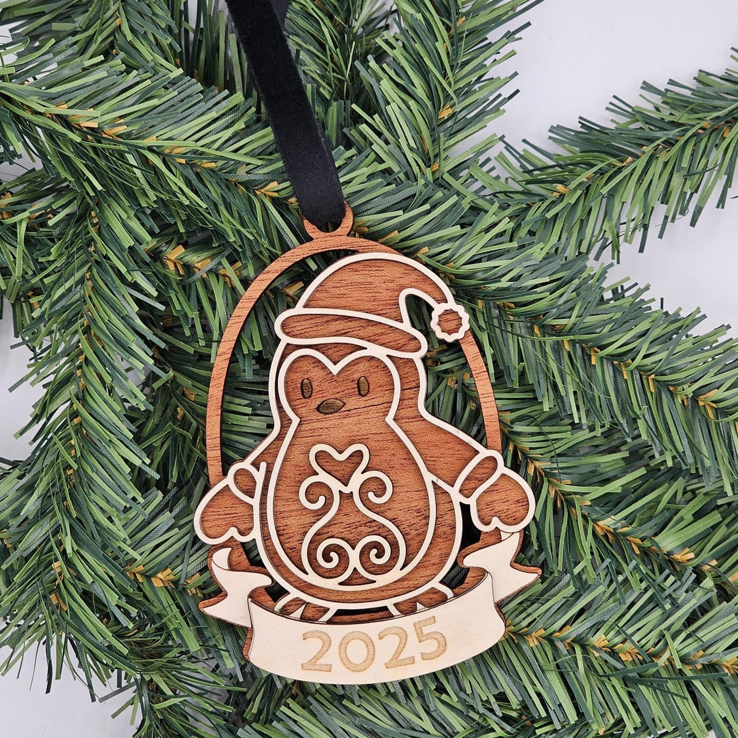 Mahogany & Maple Christmas Ornaments | Personalized Angel, Santa, Penguin, Polar Bear and More | Holiday Gift | Individual or Set