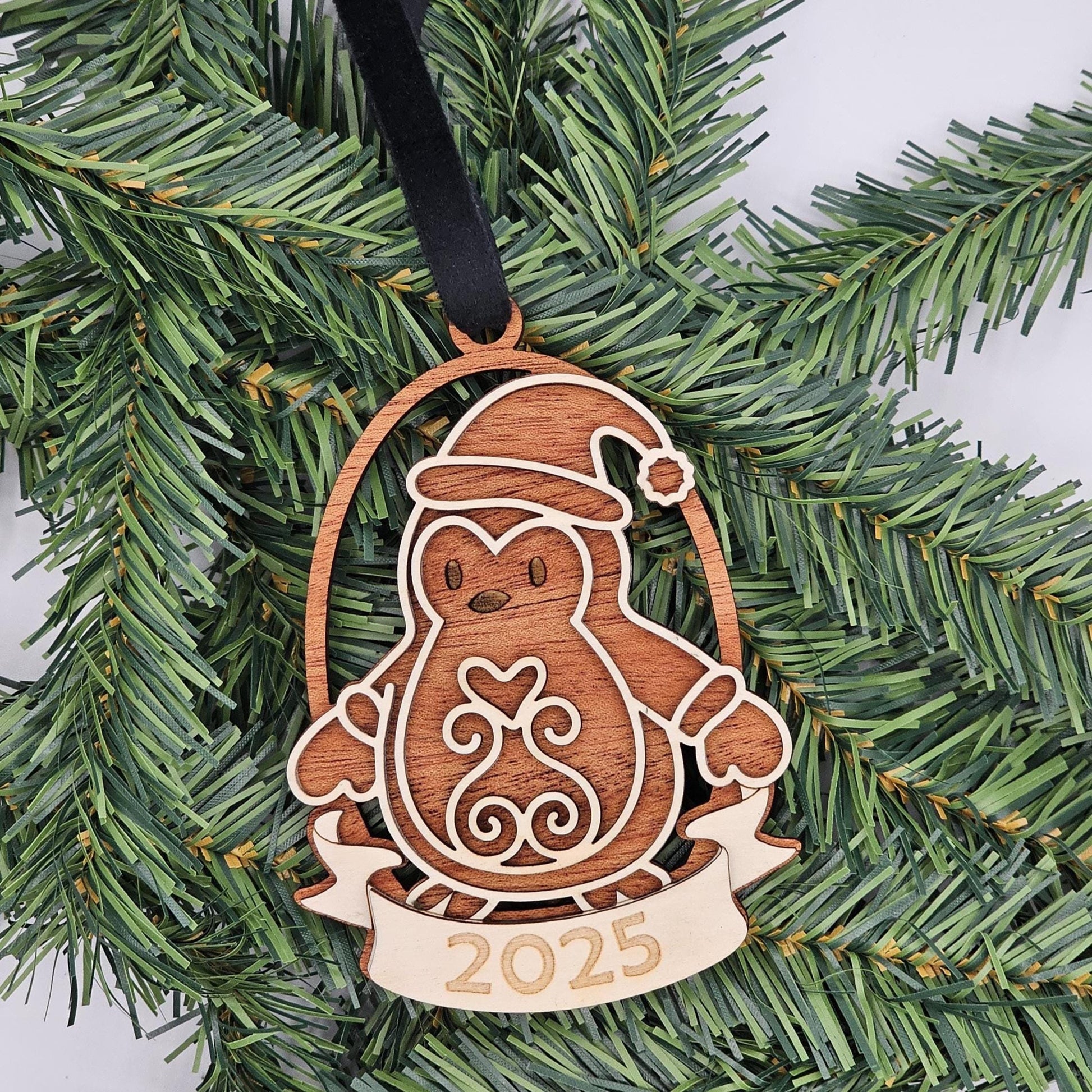 Mahogany & Maple Christmas Ornaments | Personalized Angel, Santa, Penguin, Polar Bear and More | Holiday Gift | Individual or Set