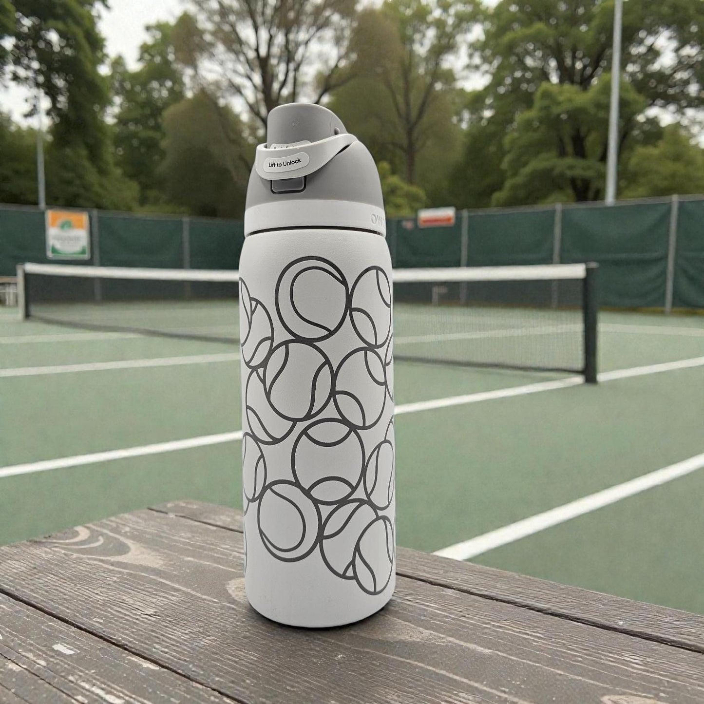 Personalized Tennis Ball Owala Water Bottle | Engraved Sports Gift