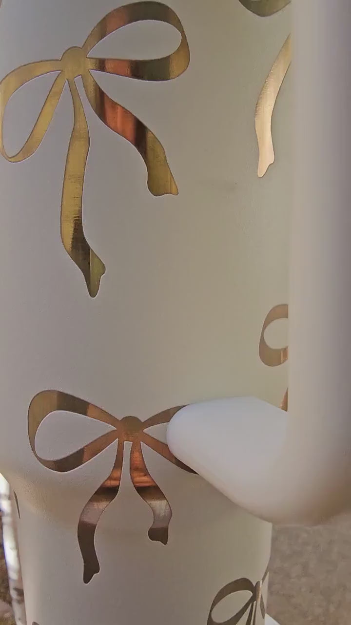 Stanley Coquette Engraved 40 and 30  oz Bottle | Gold Bows Design | Elegant & Personalized Drinkware