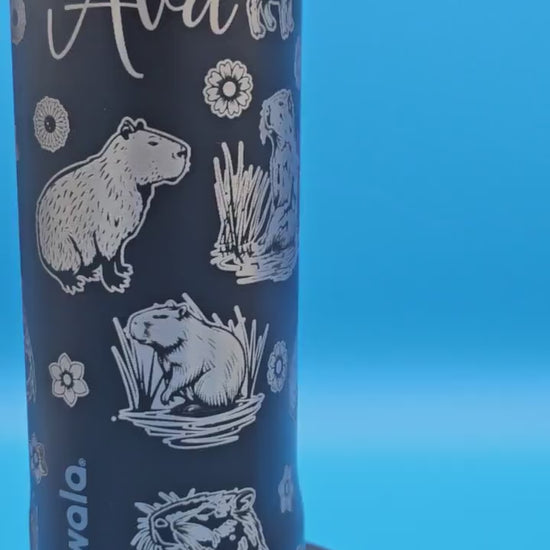 Owala Water Bottle with a Capybara Design | Laser Engraved Capybara  | Custom Name | Owala Sway, Freesip or Smooth