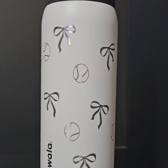 Tennis Bow Owala 24 and 32 oz Bottle | Elegant & Personalized Drinkware