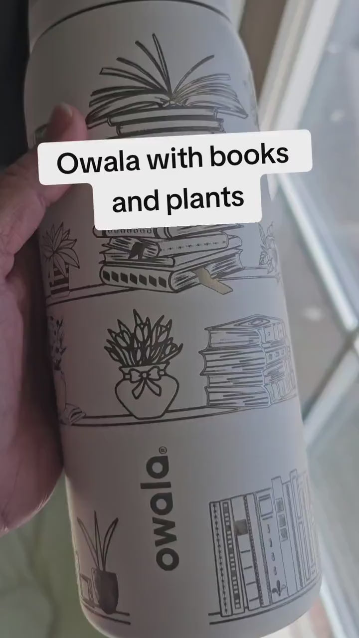 Books and plants  Owala 32 oz Tumbler, Botanical Tumbler, Plant Lover Gift, book lover gift, books and plants