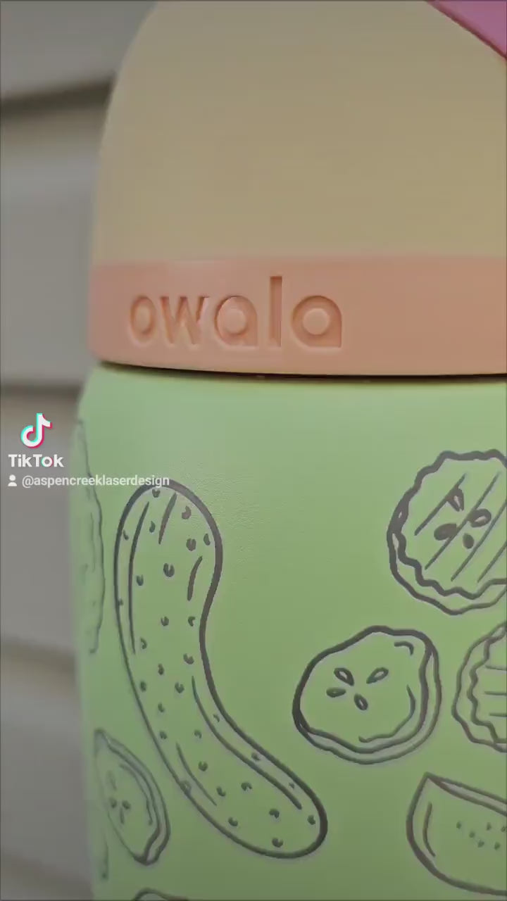 Pickle Engraved Owala 20, 24 and 32 oz Bottle | Pickle Lover Gift | Elegant & Personalized Drinkware