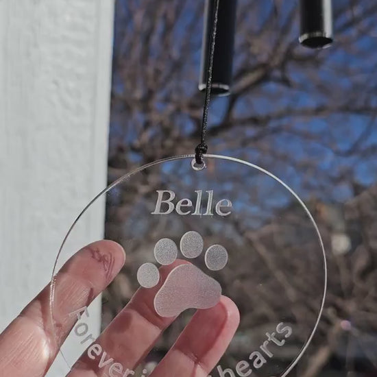 Pet Memorial Wind Chime: Personalized Dog Cat Remembrance, Garden Decor (28 inches)