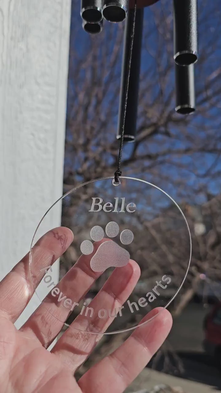 Pet Memorial Wind Chime: Personalized Dog Cat Remembrance, Garden Decor (28 inches)