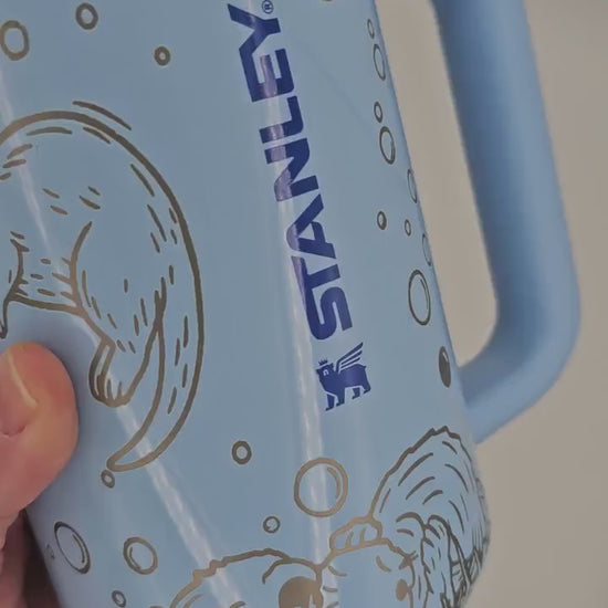 Stanley Tumbler with Engraved Otters – Cute Otter Cup | Custom Engraved Stanley in Multiple Colors & Sizes | Unique Animal Gift