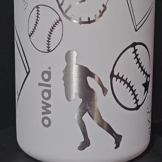 Owala Softball Theme Drink Bottle, 32, 24 and 16 ounce BPA-Free Bottle, Flip Cap, leak proof Water Bottle, Sports Enthusiast Gift