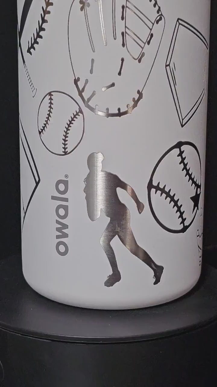 Owala Softball Theme Drink Bottle, 32, 24 and 16 ounce BPA-Free Bottle, Flip Cap, leak proof Water Bottle, Sports Enthusiast Gift