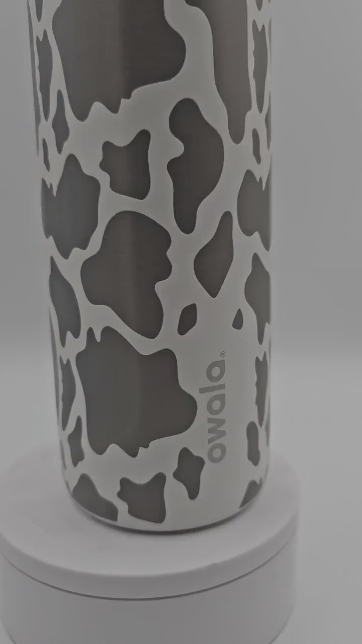 Cow Pattern Engraved Owala Bottle, available in freesip or sway