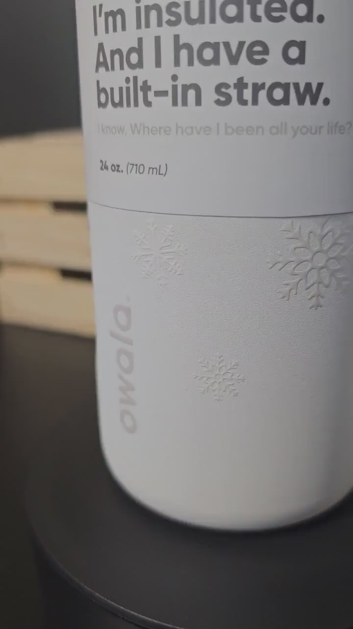 Owala Snowed In Drink Bottle, 24 oz BPA-Free Bottle, Flip Cap, leak proof Water Bottle