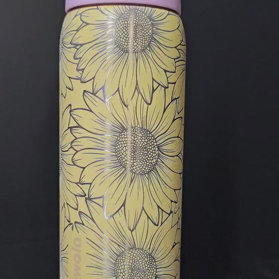 Sunflower Design Owala Water Bottle - 24, 30, 32 and 40 oz | Personalized Drinkware, Owala Sway