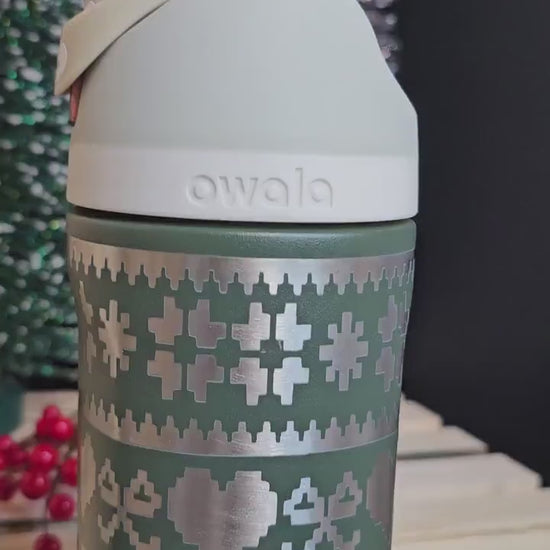 Winter sweater Engraved Owala 24 and 32 oz Bottle | Ugly Christmas Sweater Lover Gift | Elegant & Personalized Drinkware