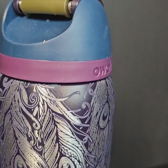 Peacock Engraved Owala 24 and 32 oz Bottle | Peacock feathers,