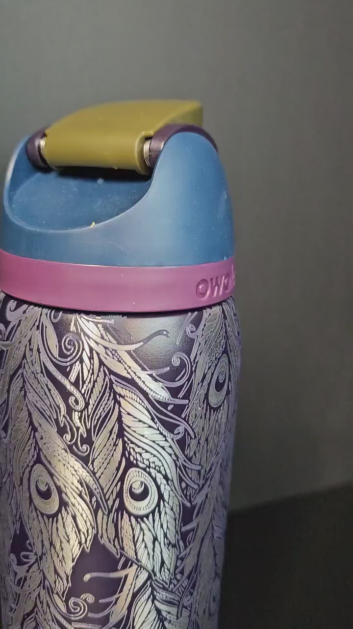 Peacock Engraved Owala 24 and 32 oz Bottle | Peacock feathers,