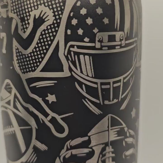 Owala Football Theme Drink Bottle, 40, 32, 30, 24 and 16 ounce BPA-Free Bottle, Flip Cap, leak proof Water Bottle, Sports Enthusiast Gift