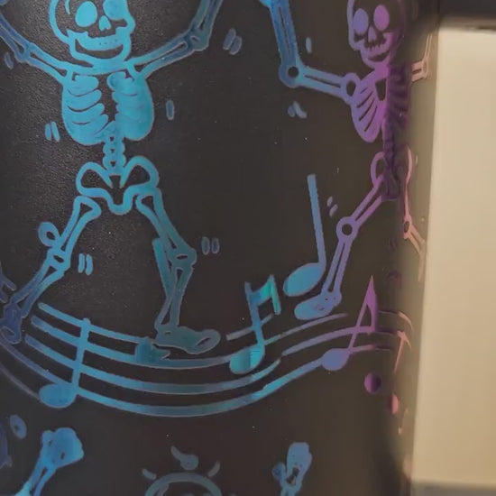 Dancing Skeleton Halloween 40 oz Bottle, Spooky Water Bottle, Skeleton Party Favor, Halloween Drinkware Gift