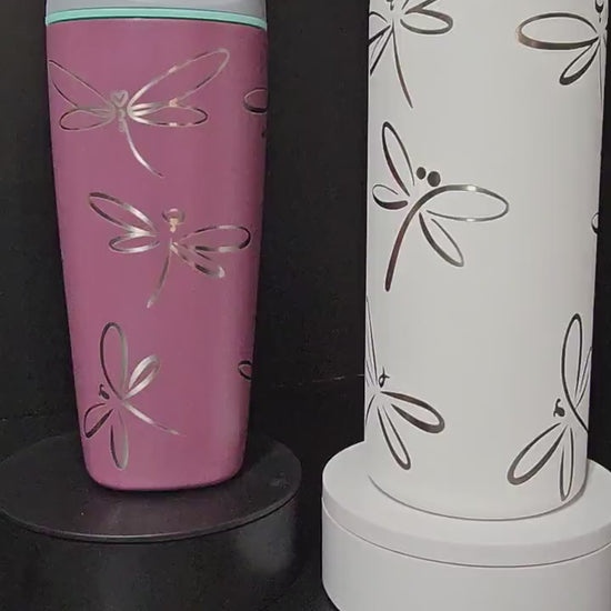 Dragonfly Engraved Owala 20, 24 and 32 oz Bottle | Dragonfly Design | Elegant & Personalized Drinkware