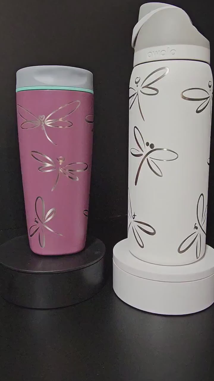Dragonfly Engraved Owala 20, 24 and 32 oz Bottle | Dragonfly Design | Elegant & Personalized Drinkware